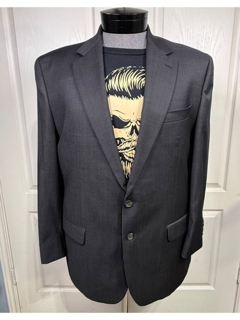 Ralph Lauren Mens 44R Charcoal Gray Wool 2 Button Blazer Jacket